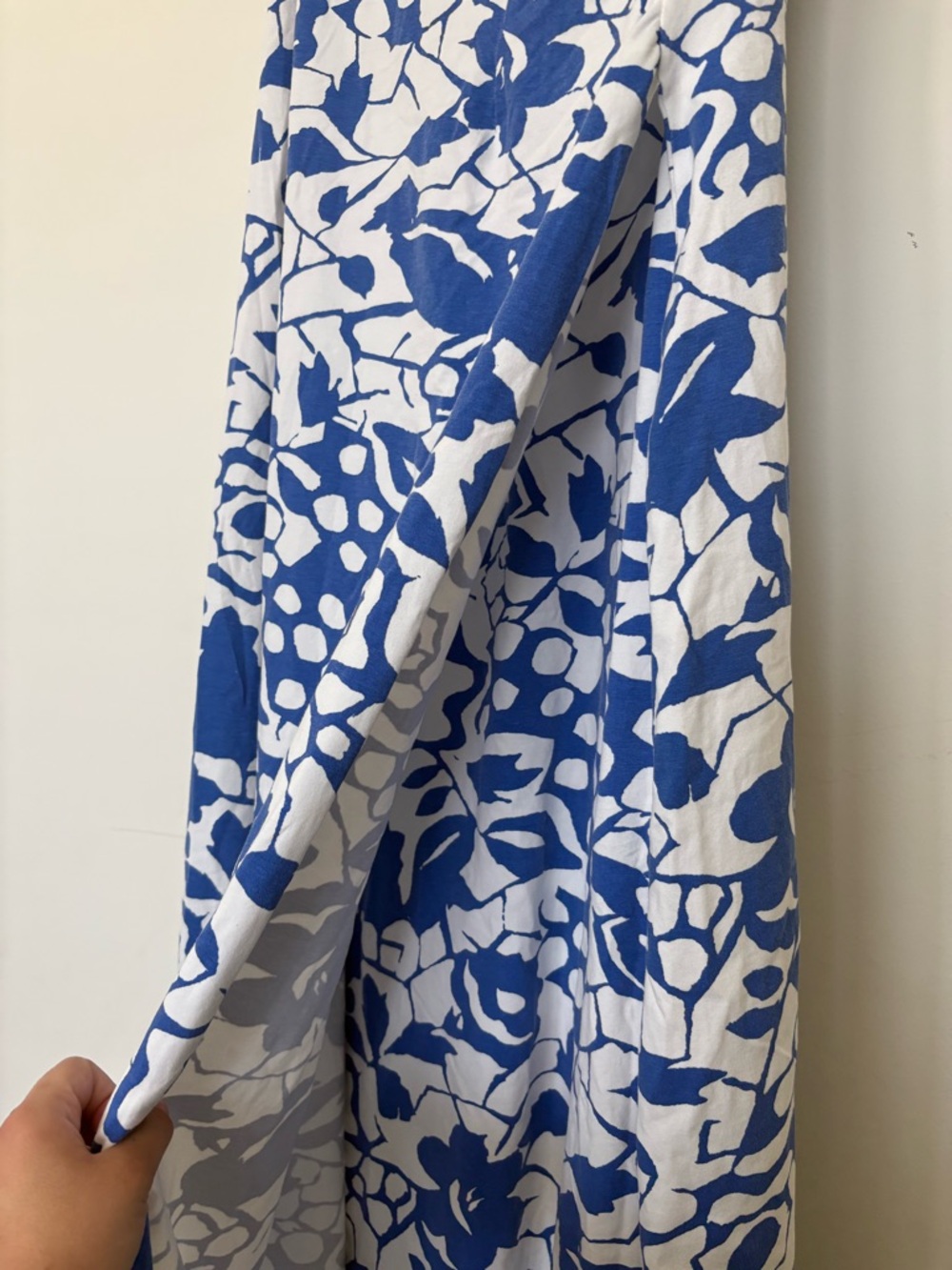Soft Surroundings White and Blue Floral Wrap-Style Maxi Dress - Picture 5 of 6